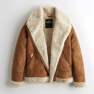 Hollister - Faux Shearling Biker Jacket